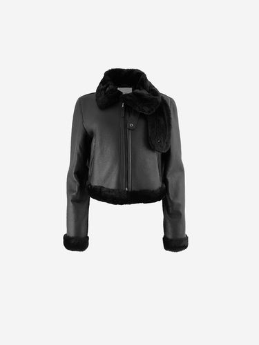 HIGHNECK SHEARLING JACKET - BLACK - LA KOSMO - Modalova