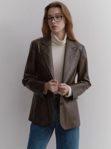 Tailored Leather Jacket (Brown) - LEI AVERY - Modalova