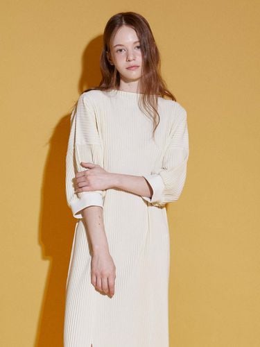 Coloring sleeve long slit dress - Lapli - Modalova