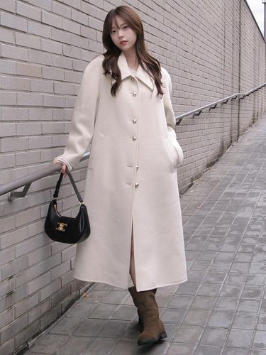 Round sleeve single long handmade coat - OLIVE DES OLIVE - Modalova