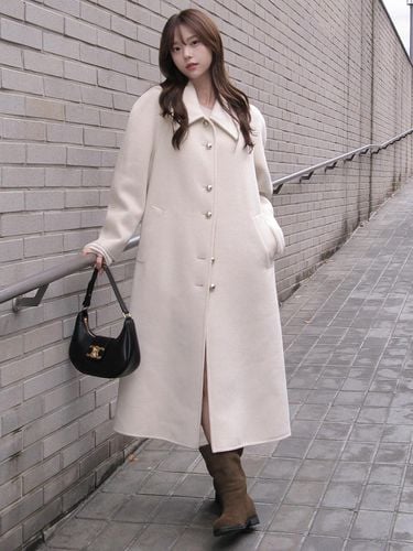 Round sleeve single long handmade coat OW4WHA561 - OLIVE DES OLIVE - Modalova