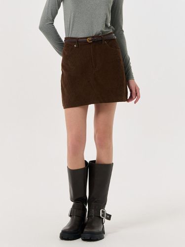 Corduroy mini skirt [BROWN] - GENERAL IDEA - Modalova