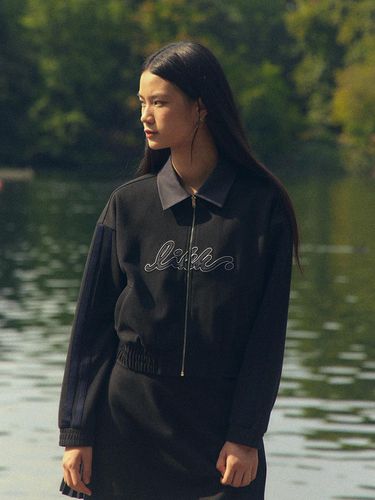 Collar Point Lettering Jersey Jumper () - LIKK - Modalova