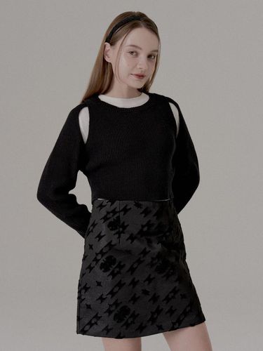 Jacquard Fur Skirt - BLACK - freeang - Modalova