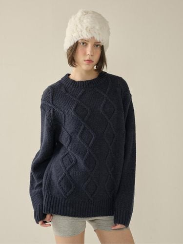 Mohair Fisherman Sweater_Navy_W - KINETO - Modalova