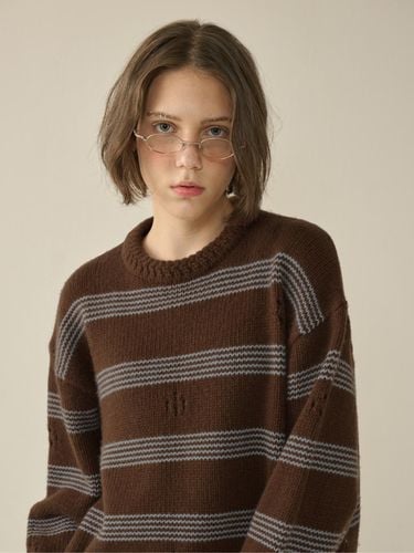 Punching Stripe Sweater_Brown_W - KINETO - Modalova