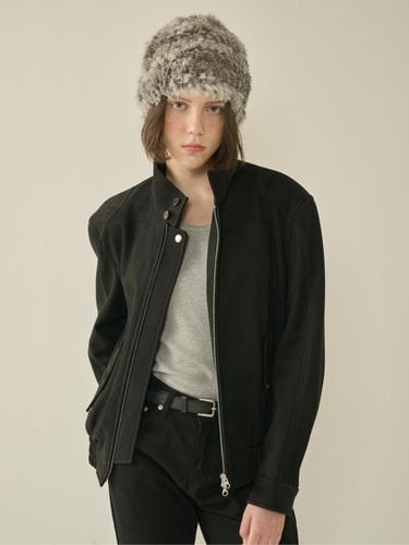 Suede High Neck Jacket_Black_W - KINETO - Modalova