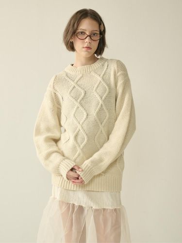 Mohair Fisherman Sweater_Beige_W - KINETO - Modalova