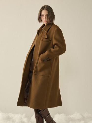 Oversized Out Pocket Felt Mac Coat_Brown_W - KINETO - Modalova