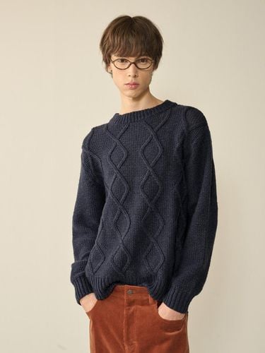 Mohair Fisherman Sweater_Navy - KINETO - Modalova