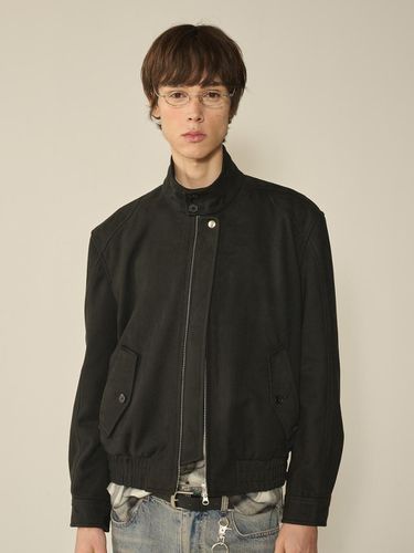 Suede High Neck Jacket_Black - KINETO - Modalova