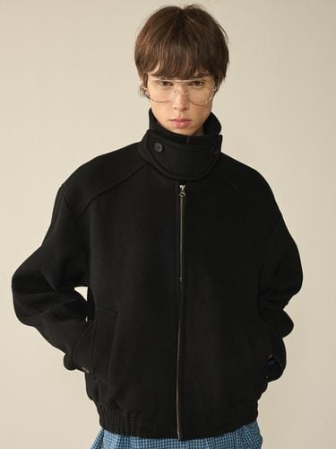 Destroyed Cutting Blouson Jacket_Black - KINETO - Modalova