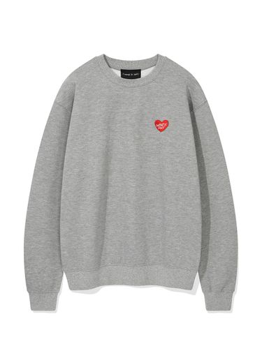 Heart warpen fleece sweatshirt gray - Wacky Willy - Modalova