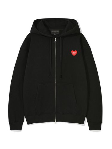 Heart Wappen Napping Hooded Zip-Up Black - Wacky Willy - Modalova