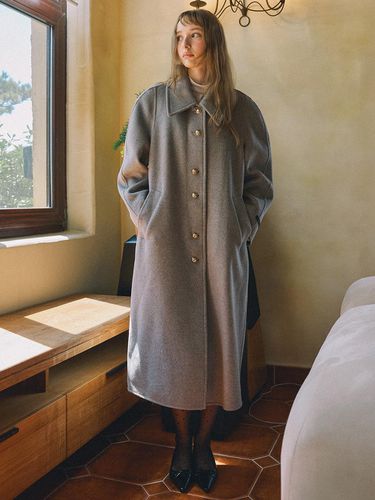 Round sleeve single long handmade coat - OLIVE DES OLIVE - Modalova