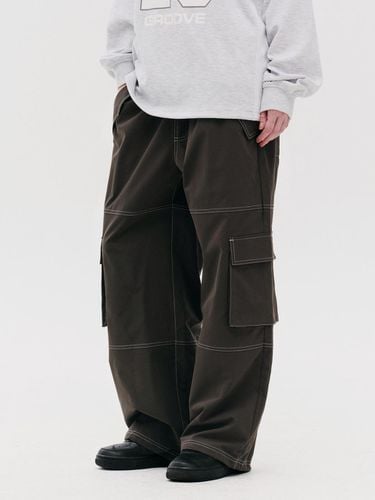 Women's Sticky Cargo Wide Pants DARK GREY - ready4next - Modalova