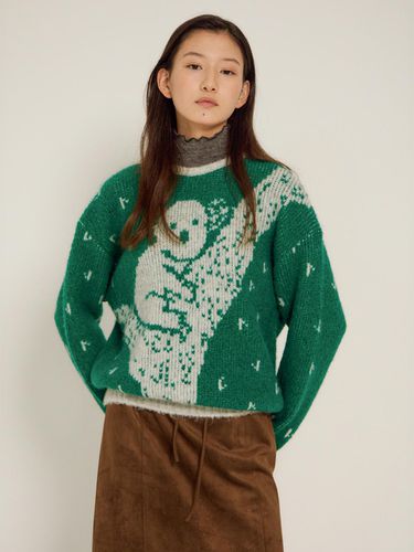 Koala Jacquard Knit Sweater [GREEN] - sienne - Modalova