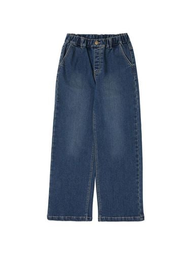 Women's Semi-Wide Napping Denim Pants DARK BLUE - ready4next - Modalova