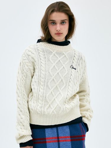 FW ] Cable Knit Sweater (Ivory) - CLOVE - Modalova