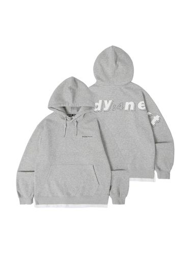 Back Logo Printed Napping Hoodie MELANGE GREY - ready4next - Modalova