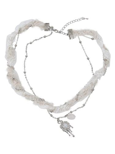 Braided Handmade Necklace (FL - 730_White) - FLARE UP - Modalova