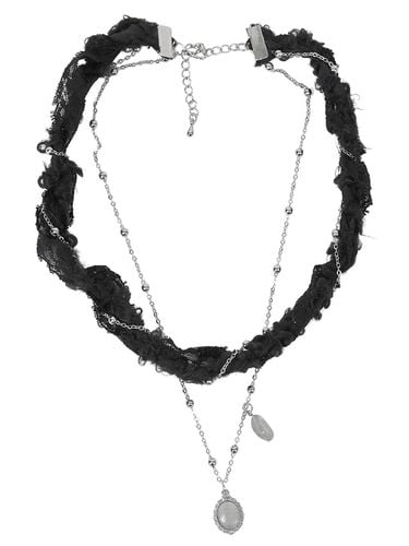 Braided Handmade Necklace (FL - 730_Black) - FLARE UP - Modalova