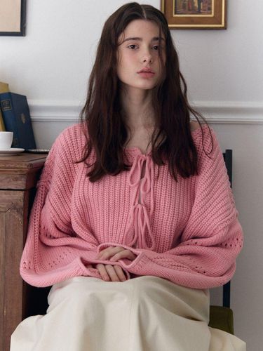 Wool bolero hachi knit cardigan_pink - FABRIC SEOUL - Modalova