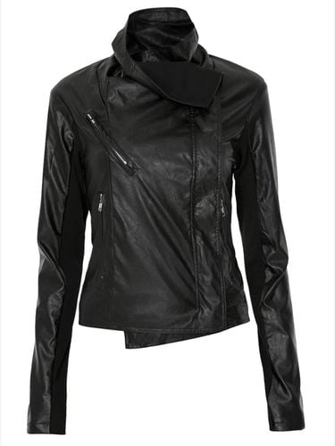 Asymmetrical Biker Leather Jacket (FL -047Leather) - FLARE UP - Modalova