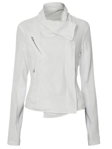 Asymmetrical Biker Jacket (FL - 047_Off White) - FLARE UP - Modalova