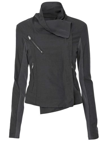 Asymmetrical Biker Jacket (FL - 047_Charcoal) - FLARE UP - Modalova