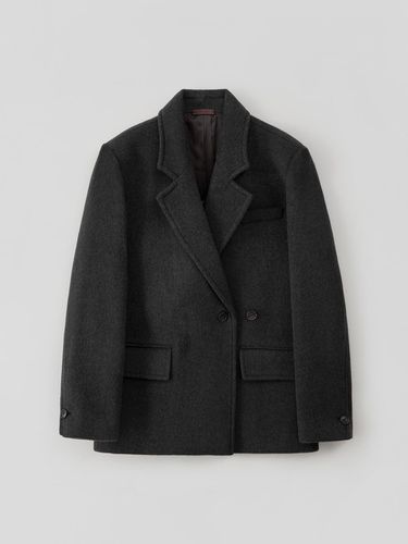 Cashmere Double Breasted Jacket_Charcoal - RRACE - Modalova