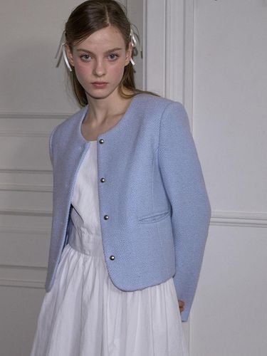 Tweed Wool Jacket [Sky Blue] - Rosefrantz - Modalova