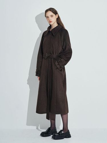 Classic Wool balmacaan Coat [Brown] - Rosefrantz - Modalova