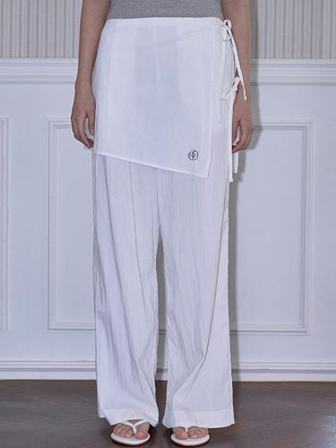 Layered Wrap Wide Pants - Rosefrantz - Modalova