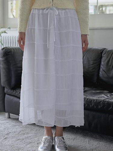 Frill Lowrise Long Skirt [White] - Rosefrantz - Modalova