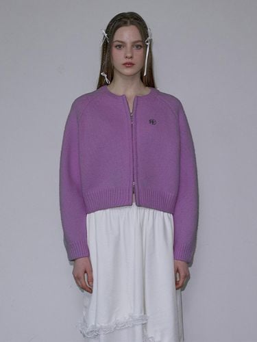 Two way Wool Knit Cardigan [Purple] - Rosefrantz - Modalova