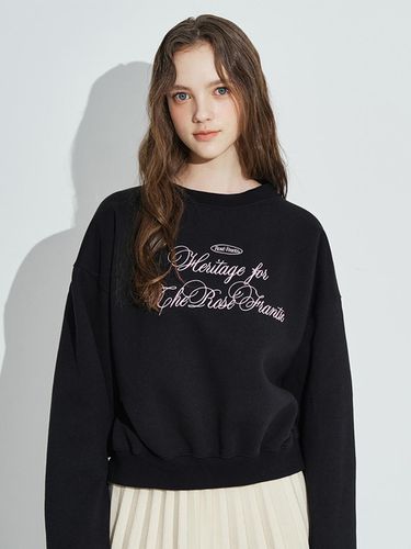 Romantic Embroidery Sweatshirt [Black] - Rosefrantz - Modalova