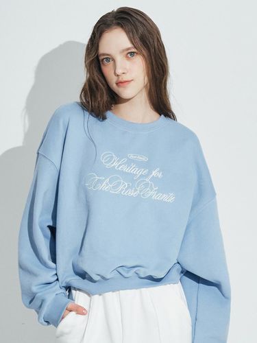 Romantic Embroidery Sweatshirt [Watery Blue] - Rosefrantz - Modalova