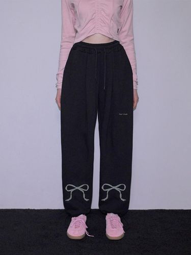 Ribbon Two way Jogger Pants [Black] - Rosefrantz - Modalova