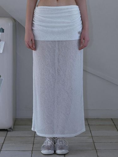 See through Layered Long Skirt [White] - Rosefrantz - Modalova