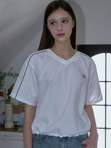 Nylon Piping T shirt [White] - Rosefrantz - Modalova