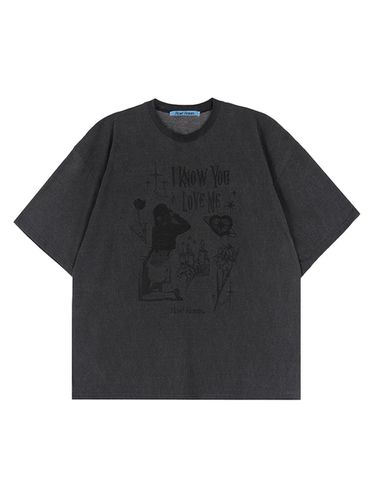 Twinkle Pigment Overfit T shirt [Charcoal] - Rosefrantz - Modalova