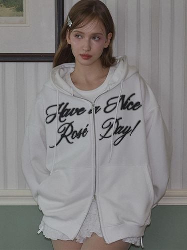 Spread Hood Zip up [White] - Rosefrantz - Modalova