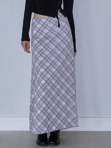 Check Maxi Long Skirt [Pink] - Rosefrantz - Modalova