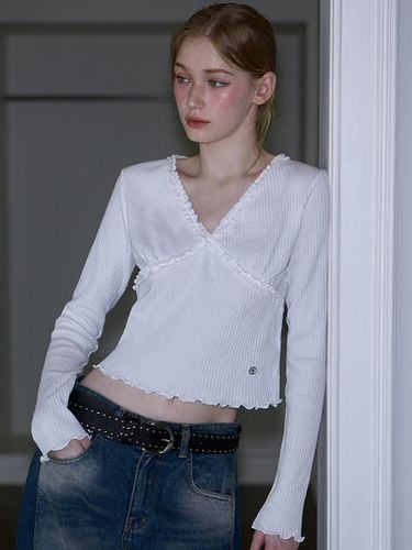 Cross Lace Long Sleeve [White] - Rosefrantz - Modalova