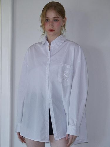 Embroidery Overfit Shirt [White] - Rosefrantz - Modalova