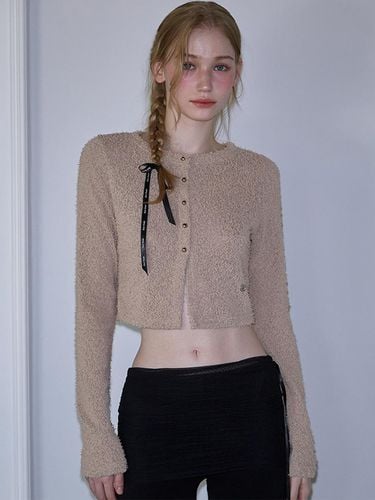 Boucle Metal Button Cardigan [Beige] - Rosefrantz - Modalova