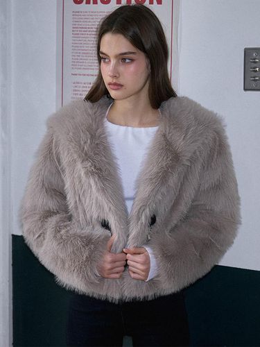 Sailor Buckle Fur Jacket [Mocha] - Rosefrantz - Modalova