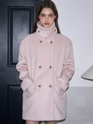 High Neck Half Coat [Pink] - Rosefrantz - Modalova