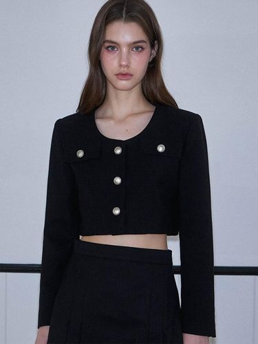 Formal Crop Jacket [Black] - Rosefrantz - Modalova